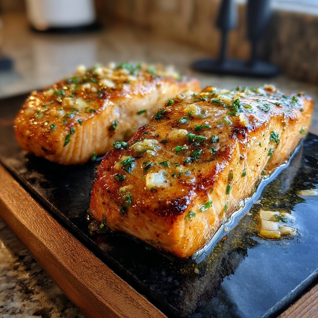 Air Fryer Salmon With Garlic Butter