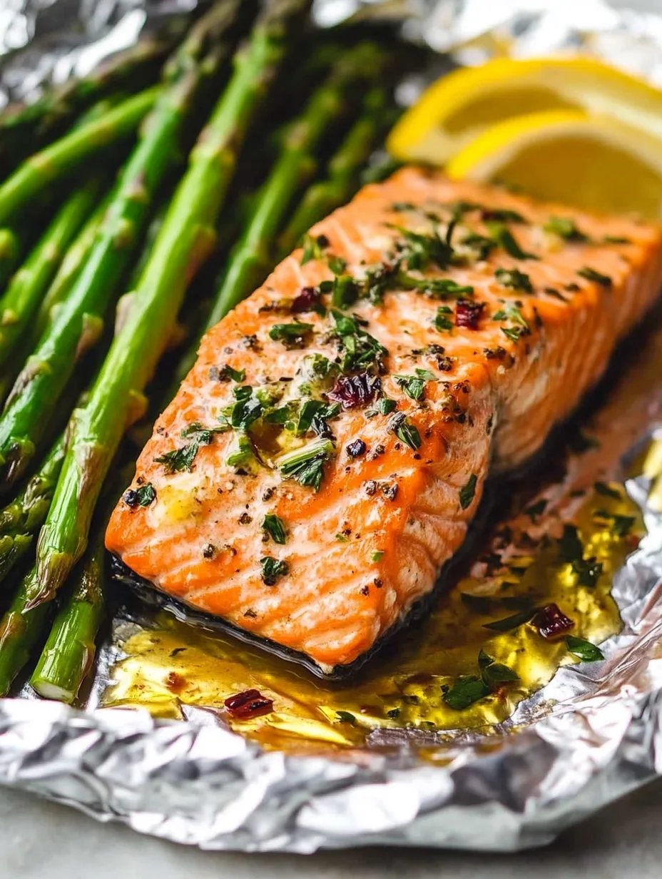 Herb Butter Salmon and Asparagus Foil Packs