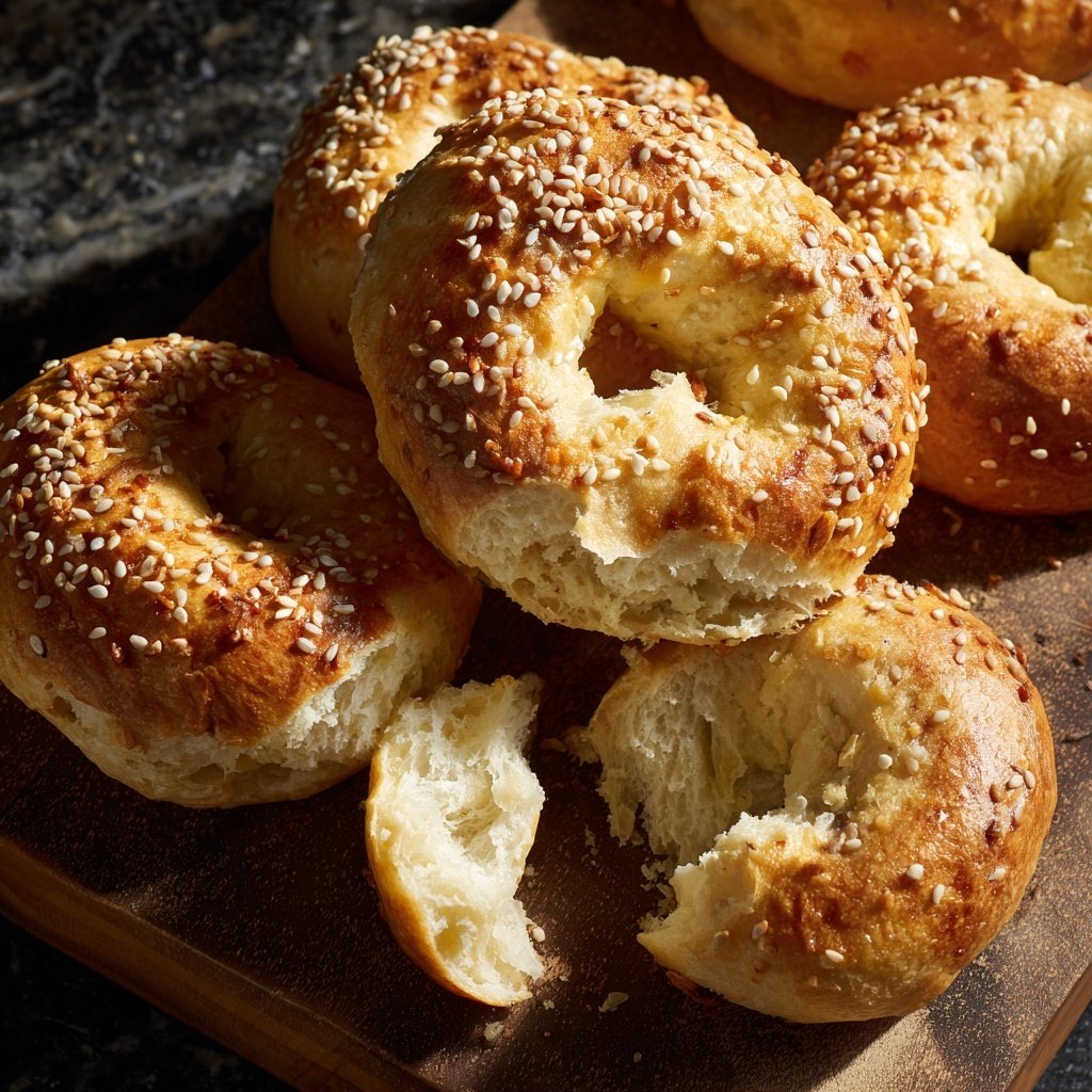 Soft Yogurt Bagels In The Oven