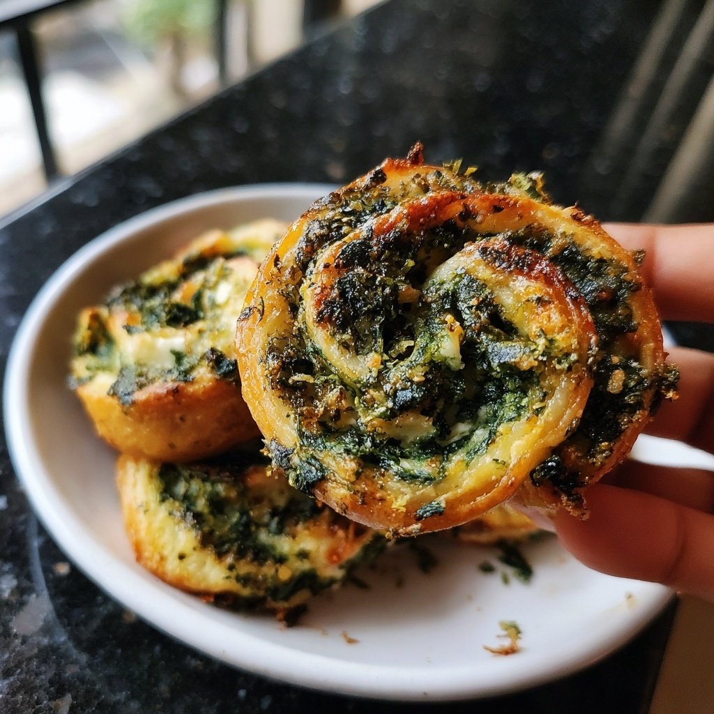 Spinach and Feta Pinwheels, gluten-free