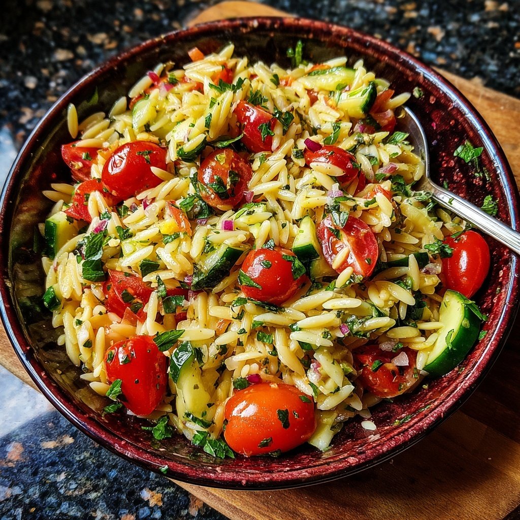 Mediterranean Orzo Salad With Herbs